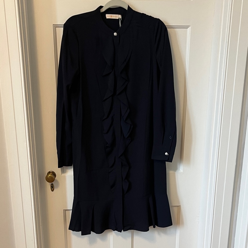 Tory Burch Jane Dress Navy Blue - Picture 2 of 5